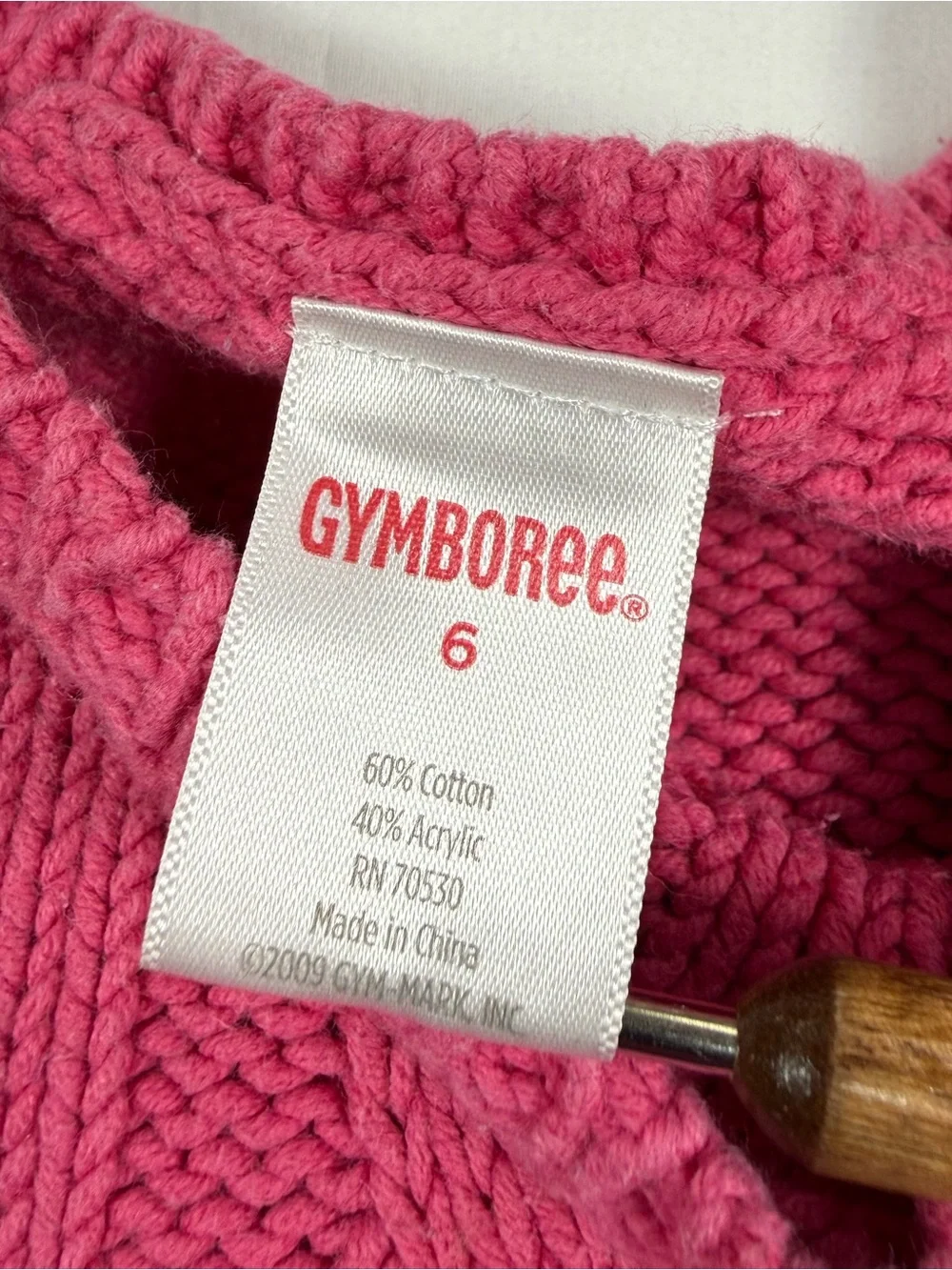 GYMBOREE Girls Cable Knit Sweater Dress 6 2009 Star Button Preppy Cottagecore